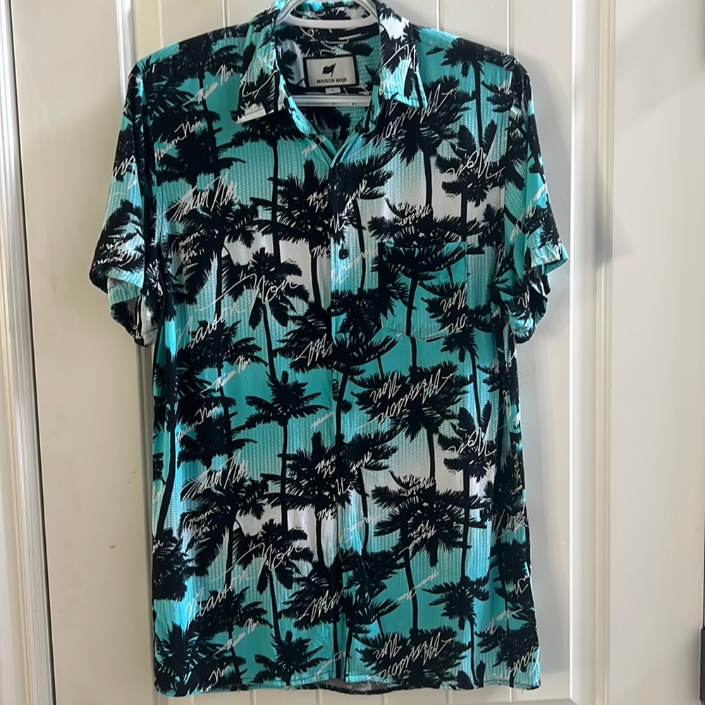Maison Noir multi color palm tree print California dream